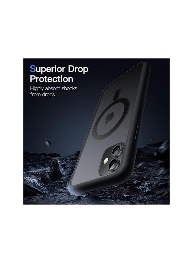 جي تيك حافظة JETech مغناطيسية لهاتف iPhone 11 مقاس 6.1 بوصة متوافقة مع MagSafe، غطاء هاتف خلفي شفاف غير لامع مقاوم للصدمات (أسود) - Image 5