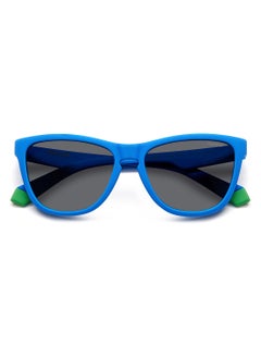 Polaroid Kids Unisex Polarized Rectangular Sunglasses - Pld 8056/S Blue Millimeter - Lens Size: 49 Mm  - Image 4