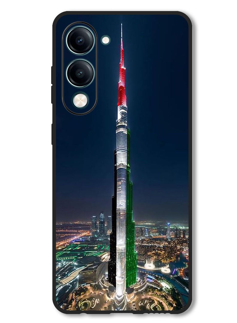 Theodor Case Compatible with Vivo Y29s Protection Shockproof Bumper Cover Burj Khalifa UAE Flag - Image 1