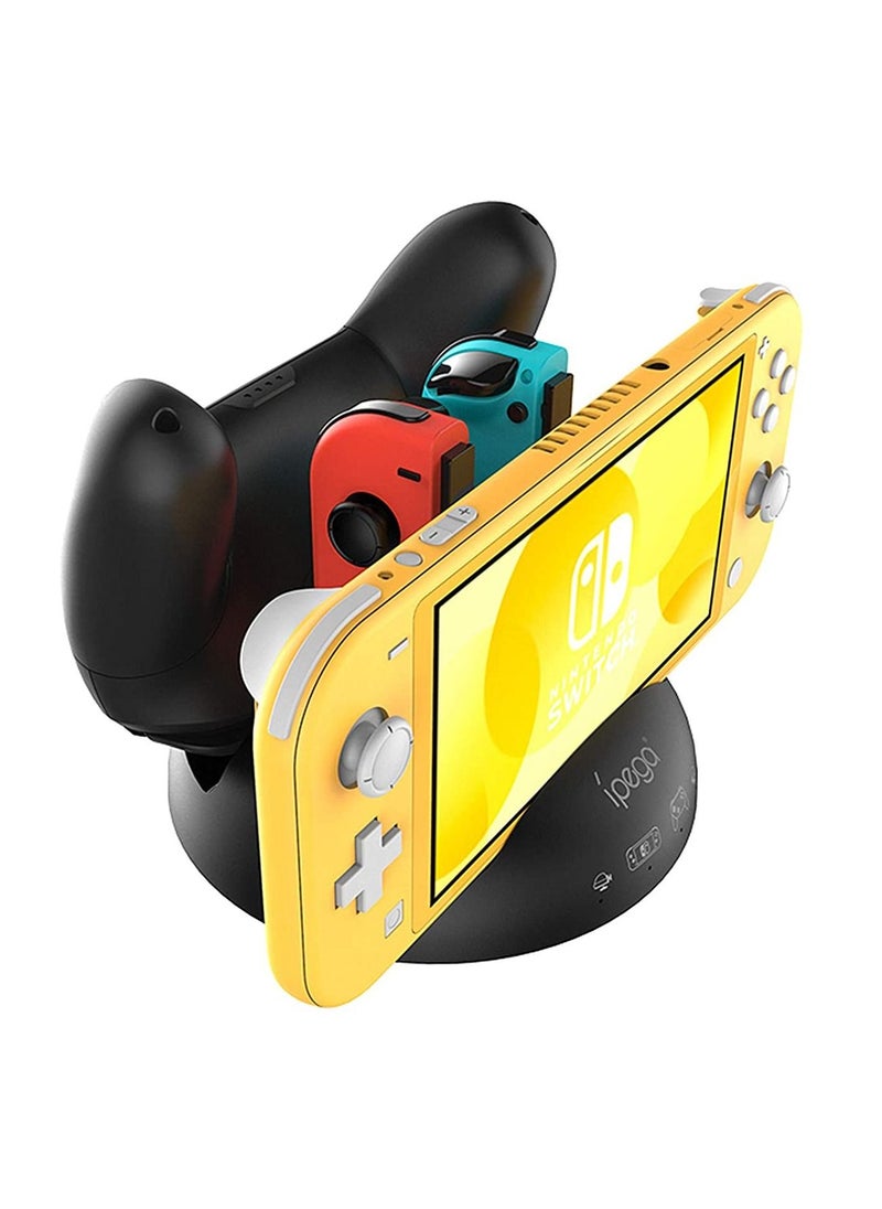 Ipega قاعدة شحن سريعة 4 في 1 من Ipega لشحن وحدة تحكم Nintendo Switch Lite Pro وواجهة Joy Con Type C مع مؤشر ضوئي LED  - Image 2