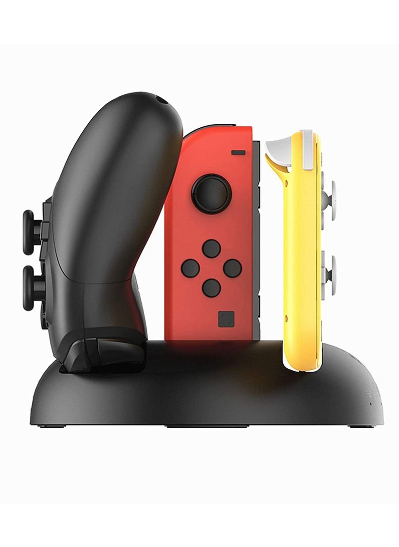 Ipega قاعدة شحن سريعة 4 في 1 من Ipega لشحن وحدة تحكم Nintendo Switch Lite Pro وواجهة Joy Con Type C مع مؤشر ضوئي LED  - Image 4