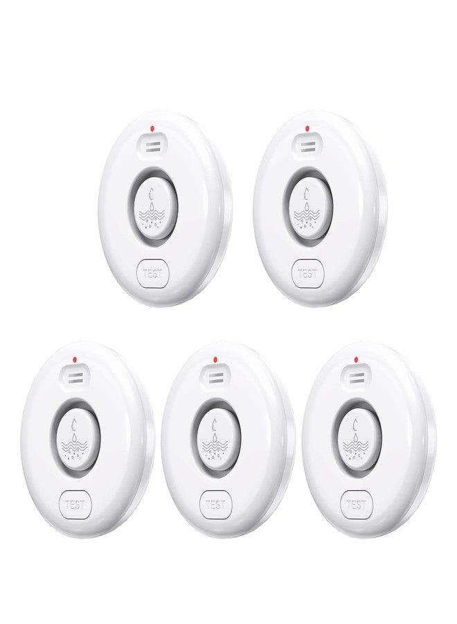 RUIKORING 5 Pack Water Leak Alarm Detector, 120dB Loud Alert Water Sensor, IP66 Waterproof, Sensitive Leak and Drip Alert, Easy Installation for Home, Basement Flood Prevention, Bathroom, Sink, Laundry - Image 1