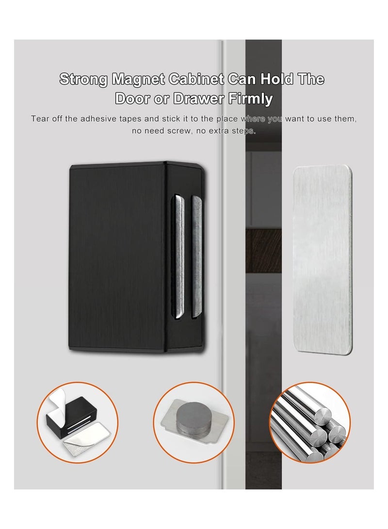 Y&D Cabinet Magnetic Catch Adhesive, 8 Pack Door Strong Magnet Latch Kitchen for Cupboard Closure Closet Closing Drawer Black - Image 2