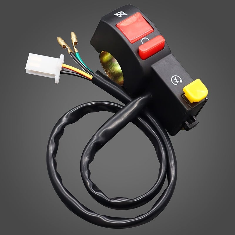 Green Red 7/8 Inch Left Starter Kill Light Switch Assembly For Motorcycle ATV Dirt Bike - Image 1