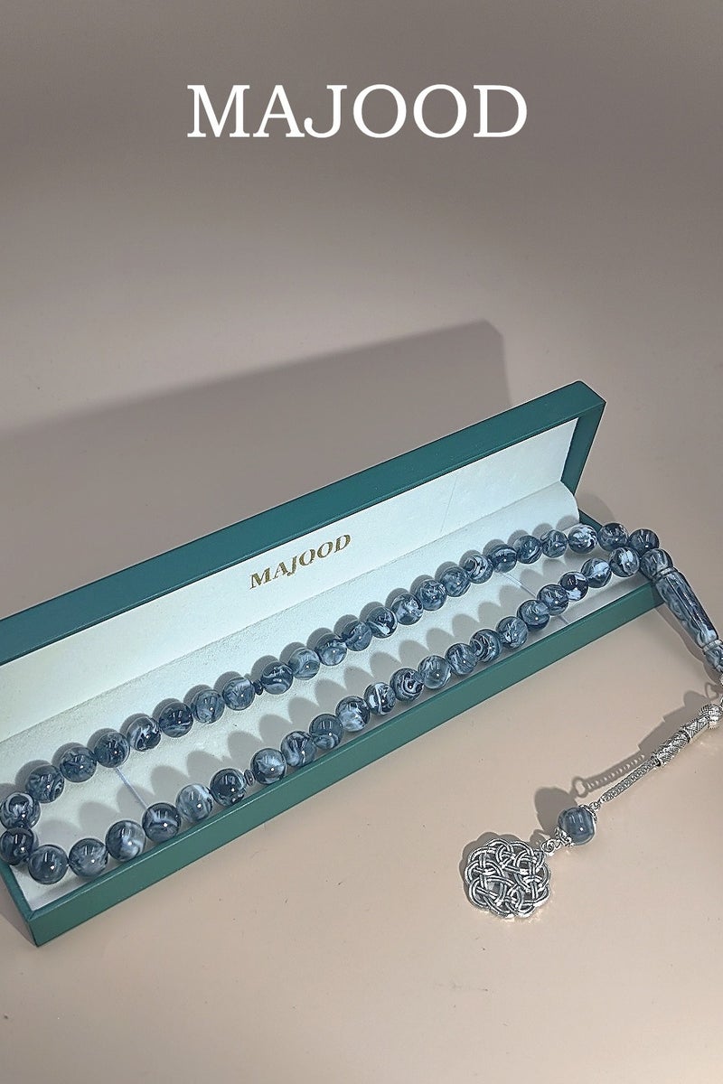 موجود 45 مسبحة صلاة من الراتنج الكهرماني/تسبيح/10 مم/للرجال والنساء - Image 1