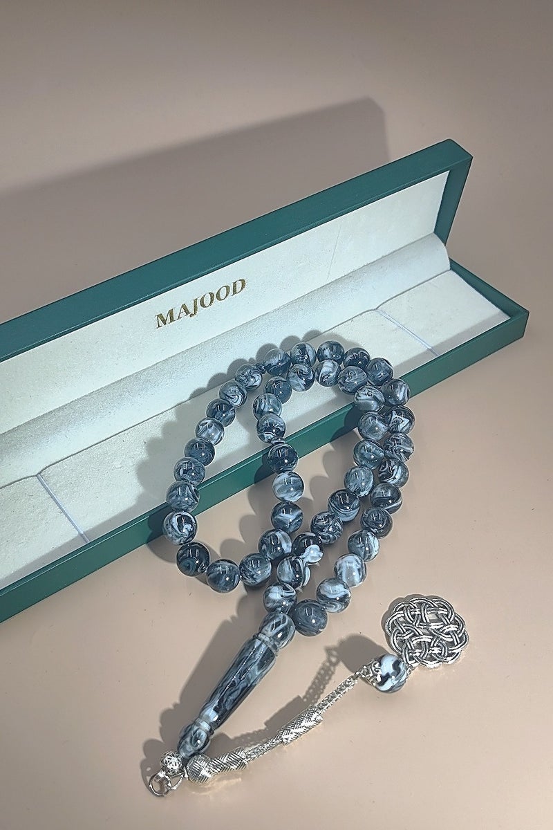 موجود 45 مسبحة صلاة من الراتنج الكهرماني/تسبيح/10 مم/للرجال والنساء - Image 3