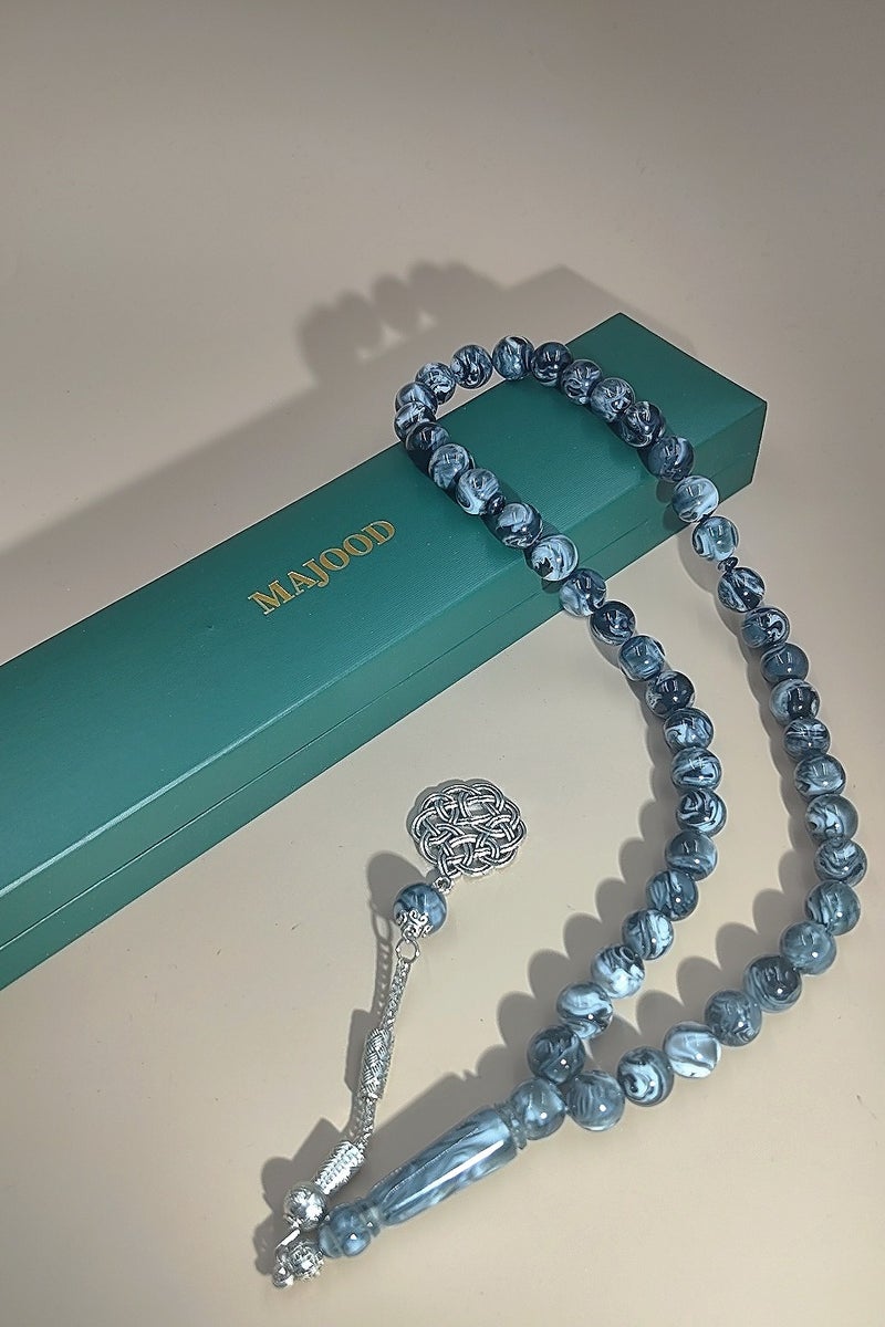 موجود 45 مسبحة صلاة من الراتنج الكهرماني/تسبيح/10 مم/للرجال والنساء - Image 4