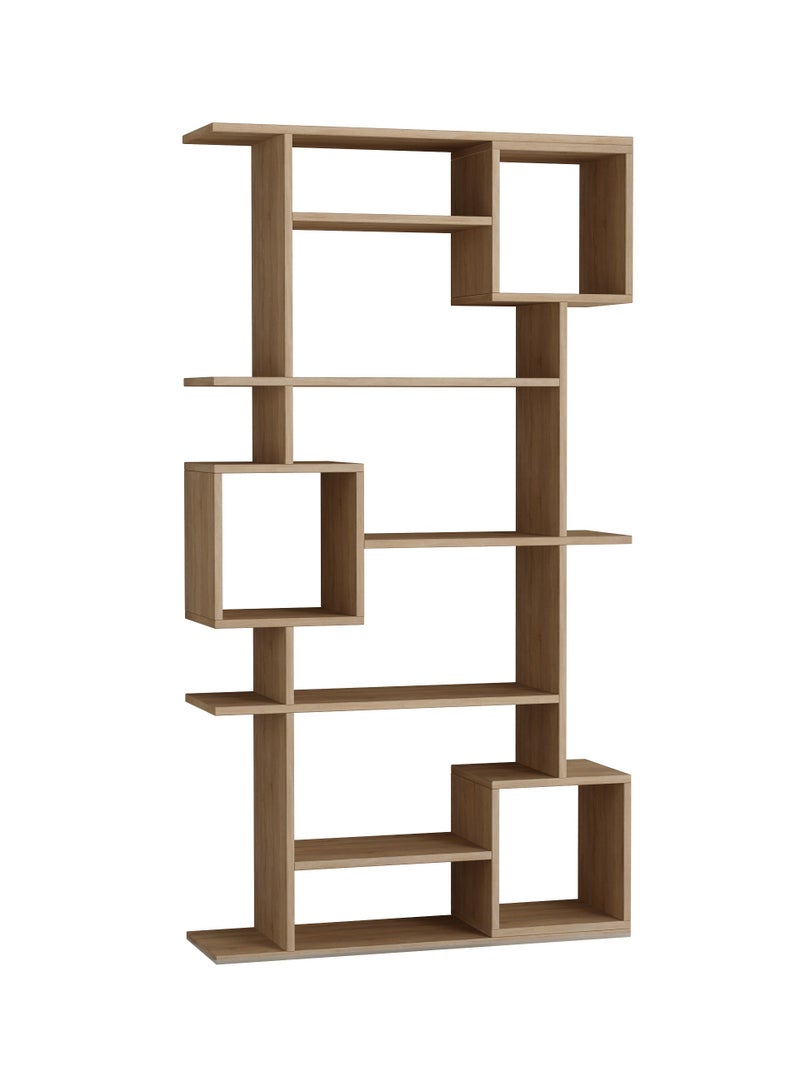 Mourah Home Soto Bookcase, Modern Book shelf Cabinet 7 Tier, Multi Storage Bookshelf Rack, Display Unit for Bedroom, Living Room, Floor-Standing Cabinet - 25x173x92cm - Oak - Image 4