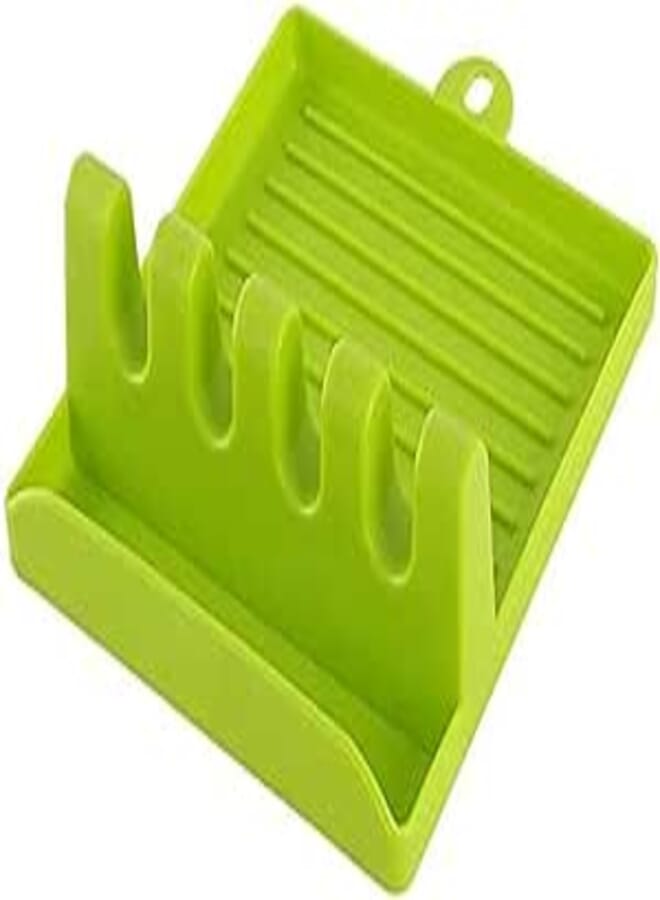 FAGVA 4 Slots Cooking Utensil Storage Rack Plastic Spoon Rests Mat Stand Heat Resistant Cooking Spatula Holder Tray Kitchen Gadgets