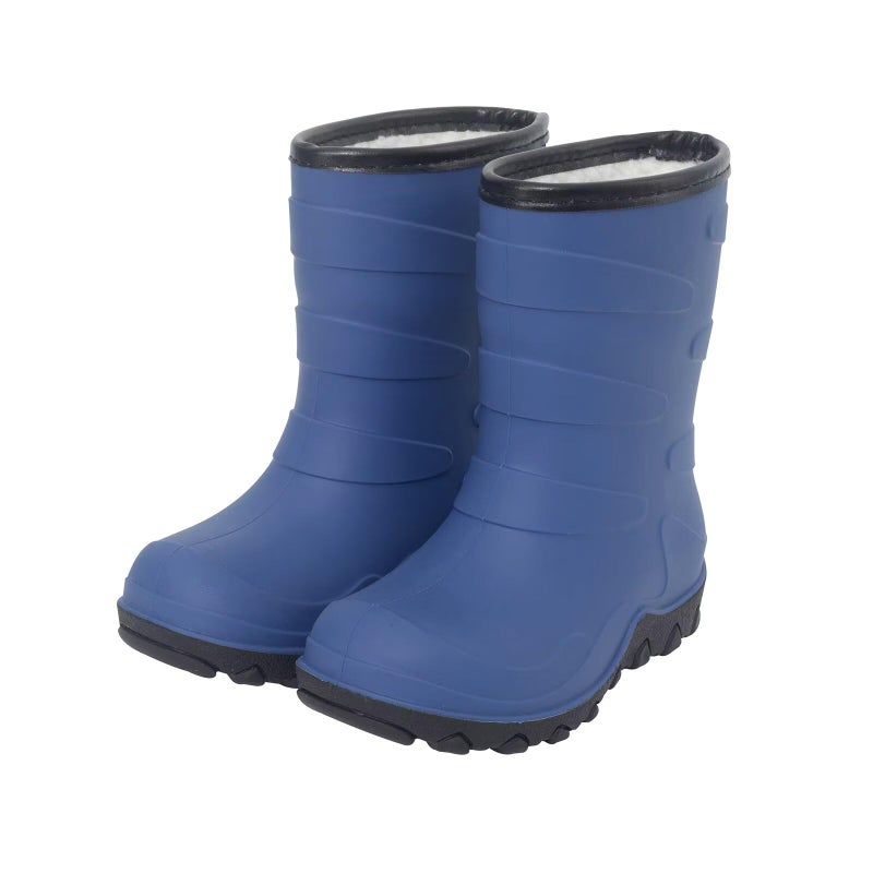 FUNCOO PLUS Kids Winter Rain Boots, Insulated Snow Boots, Children Waterproof Mud Boots, Boys Warm Rain Boots, Toddler Size 10, Navy - Image 1