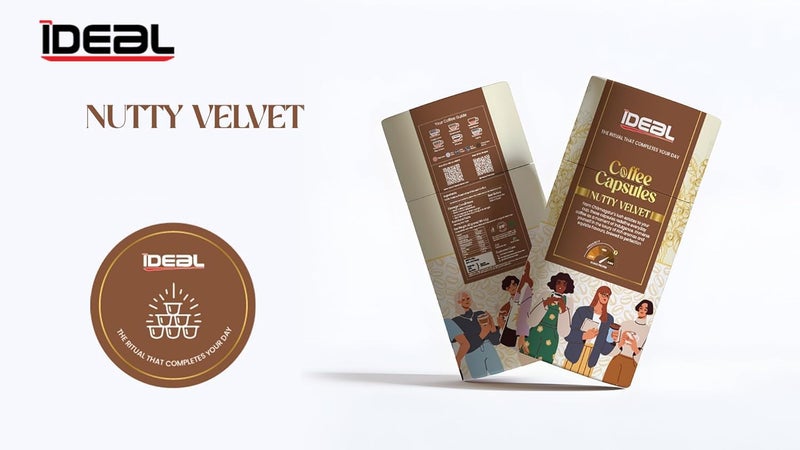 Ideal كبسولات الألمنيوم من إيديال كوفي روسترس لتحميص متوسط داكن، كبسولات قهوة متوافقة، عبوة كرمزون بلوم من 1 (10 كبسولات) (100 جرام، مخملية جوزية) - Image 2