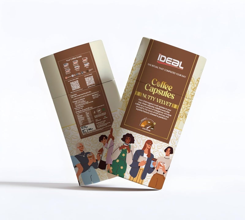 Ideal كبسولات الألمنيوم من إيديال كوفي روسترس لتحميص متوسط داكن، كبسولات قهوة متوافقة، عبوة كرمزون بلوم من 1 (10 كبسولات) (100 جرام، مخملية جوزية) - Image 1