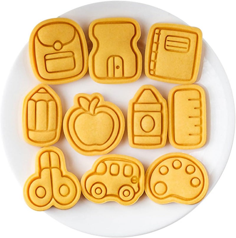 Fun and Safe Cookie Cutting Back to School School Supplies Stamps Press for Easy Baking Homemades Easy Press Stamps - Image 3
