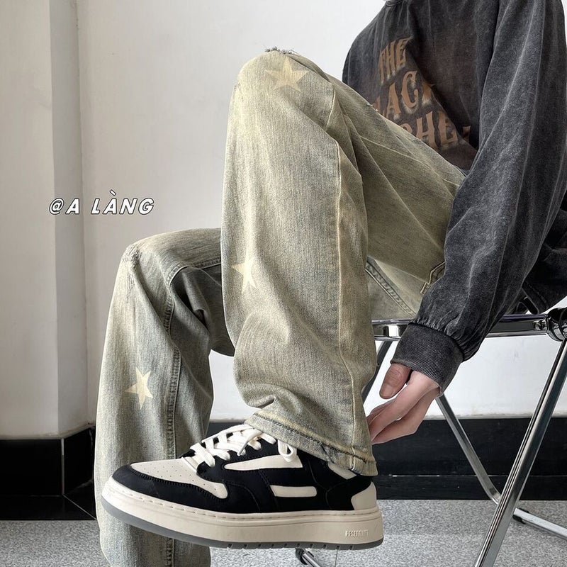 Unisex Classic Denim Jeans Loose Fit Daily Outdoor Wear - Image 1