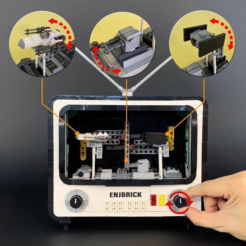 ENJBRICK Ideas Retro TV Building Set Compatible with Lego for AdultsChristmas Toys for Boys and Girls 814years 1212 PCS - Image 3