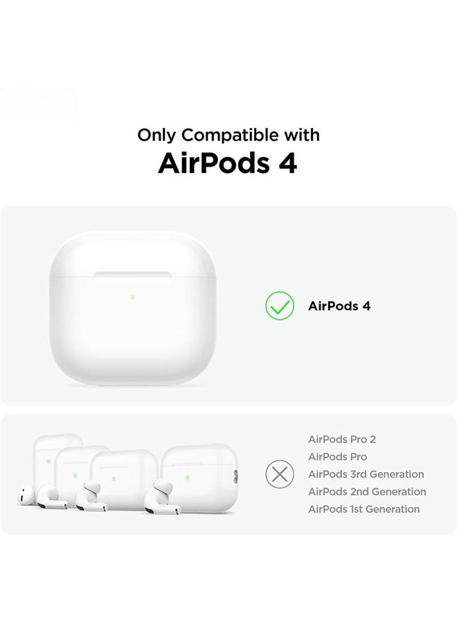 O Ozone Rugged Case for Airpods 4 Case Cover with Keychain, Full Body Shockproof Hard Protection Headphone Case Cover for Airpods 4th Generation- Black  - Image 2
