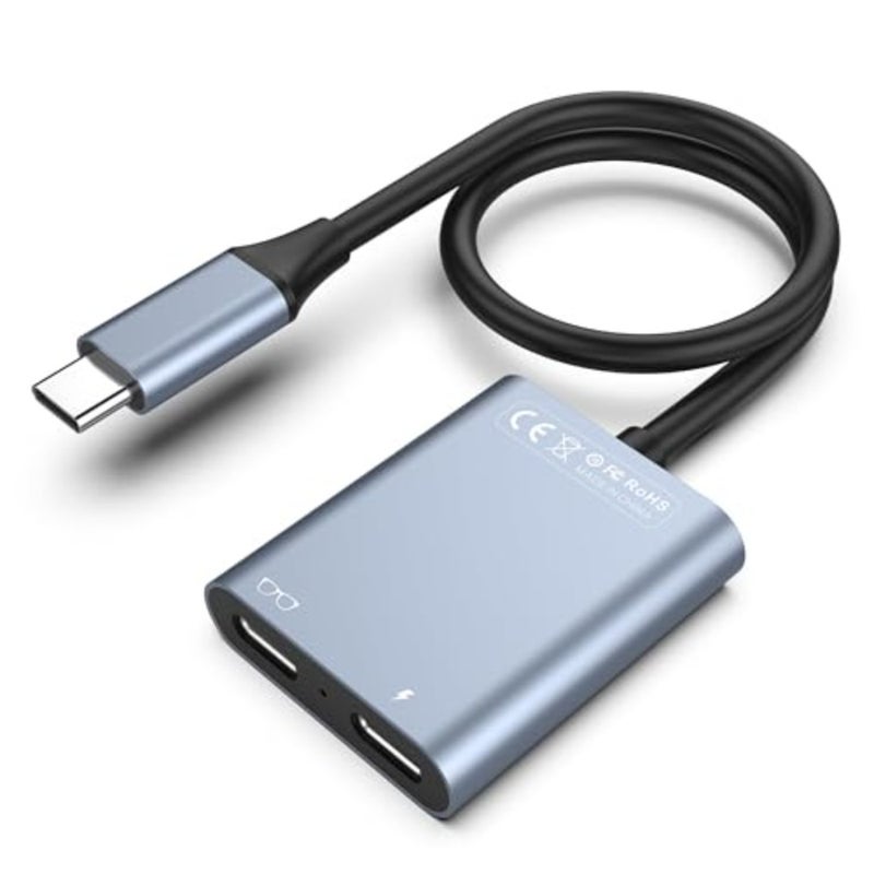 محول نظارات USB C إلى AR، ومحول محور الشحن والتشغيل، قم بتشغيل نظارتك الذكية أثناء شحن جهاز المصدر للتبديل، وسطح البخار، وROG Ally، والهاتف 15 نظارات RayNeo/Rokid/Xreal AR والمزيد - Image 1