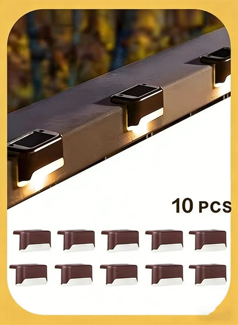 Bukela Solar Deck Lights Outdoor, 10 Pack Waterproof LED Solar Lights for Stairs, Step, Fence, Railing, Yard and Patio - Image 1