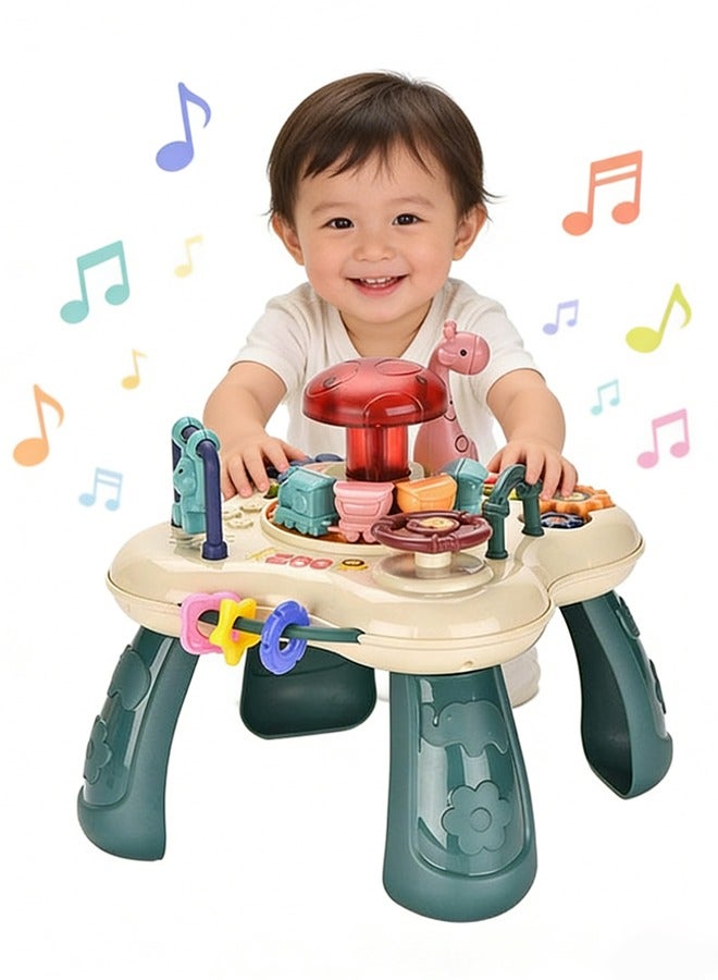 Baby Activity Table Toy, Steering Wheel Toy Sensory Toy , Early Childhood Activity Center Children's Birthday Gift, Children's Multifunctional Educational Toy - Image 1