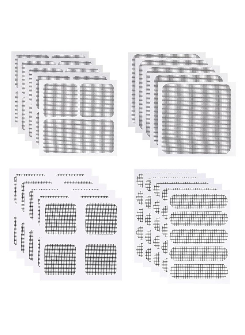 KASTWAVE Self-Adhesive Window Screen Repair Patches Kit, 20 Sheets 4 Size Screen Door Replacement Repair Kit Fiberglass Mesh Wall Repair Patches Drywall Tools Wall Hole Quick Repair Patch - Image 1