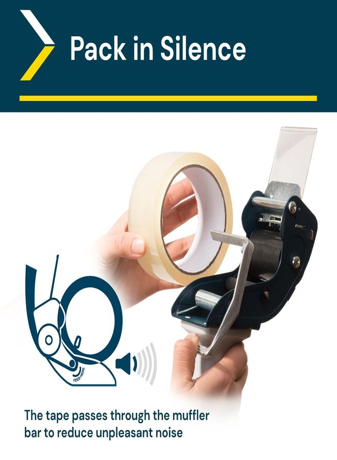 إكسل موزع شريط لاصق منخفض الضوضاء من إكسيل RTS-82891، بعرض 2 بوصة وقطر 3 بوصات، مزود بتقنية الضغط واللف وشريط لاصق ثابت لإغلاق سلس وهادئ للكرتون - يتضمن لفة شريط لاصق، عبوة واحدة - Image 5