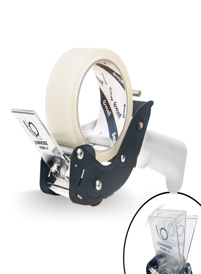 إكسل موزع شريط لاصق منخفض الضوضاء من إكسيل RTS-82891، بعرض 2 بوصة وقطر 3 بوصات، مزود بتقنية الضغط واللف وشريط لاصق ثابت لإغلاق سلس وهادئ للكرتون - يتضمن لفة شريط لاصق، عبوة واحدة - Image 1