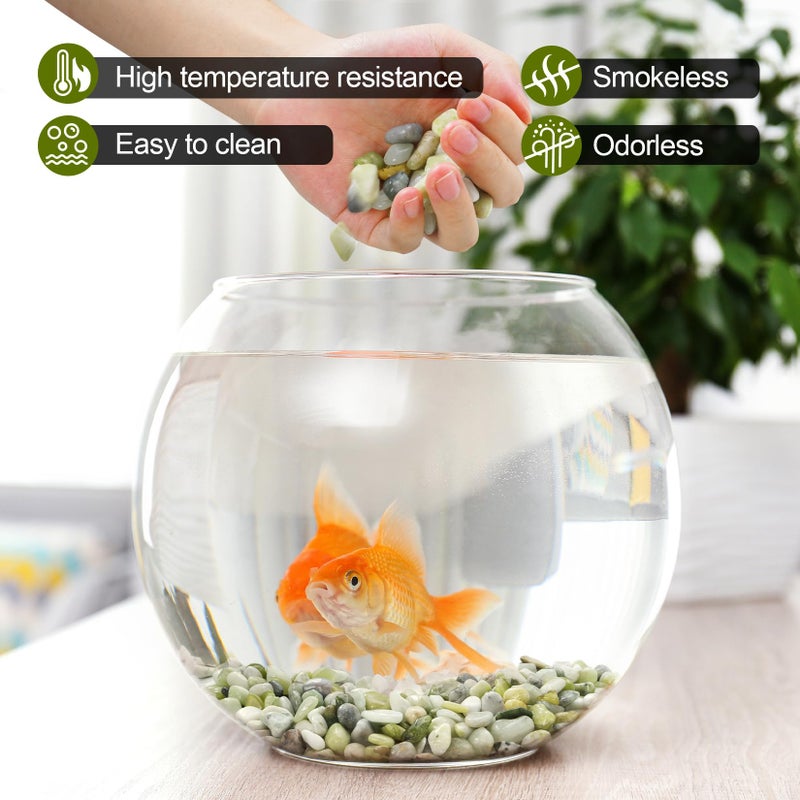 RUOJAS 2.2 lb Jade Pebbles for Indoor Plants, 1/2 Inch Polished Decorative Pebbles for Vase, Bamboo, Succulent, Garden Landscape Decoration River Stone - Image 5