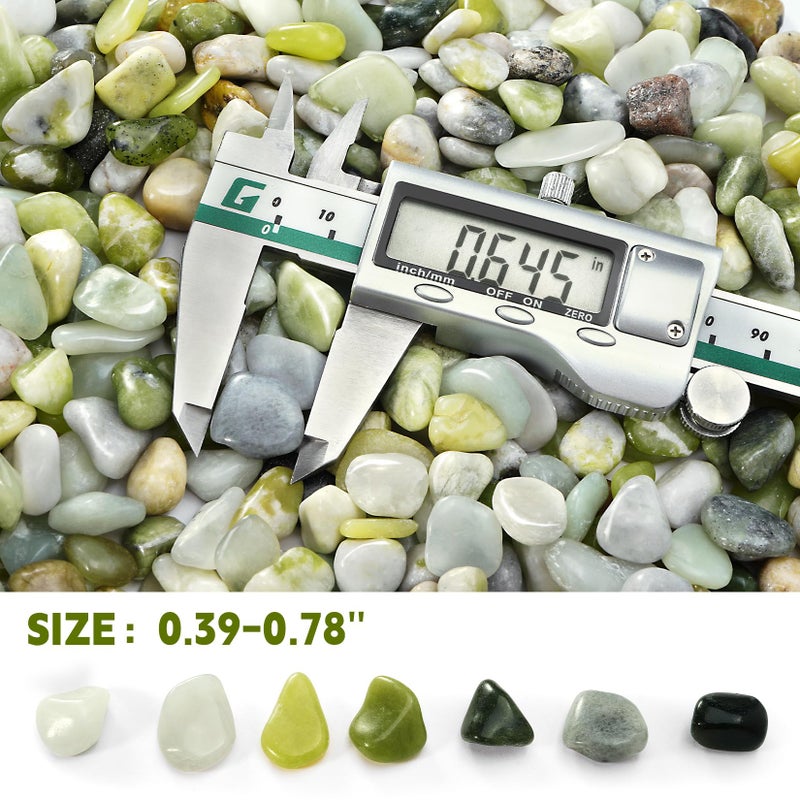 RUOJAS 2.2 lb Jade Pebbles for Indoor Plants, 1/2 Inch Polished Decorative Pebbles for Vase, Bamboo, Succulent, Garden Landscape Decoration River Stone - Image 2