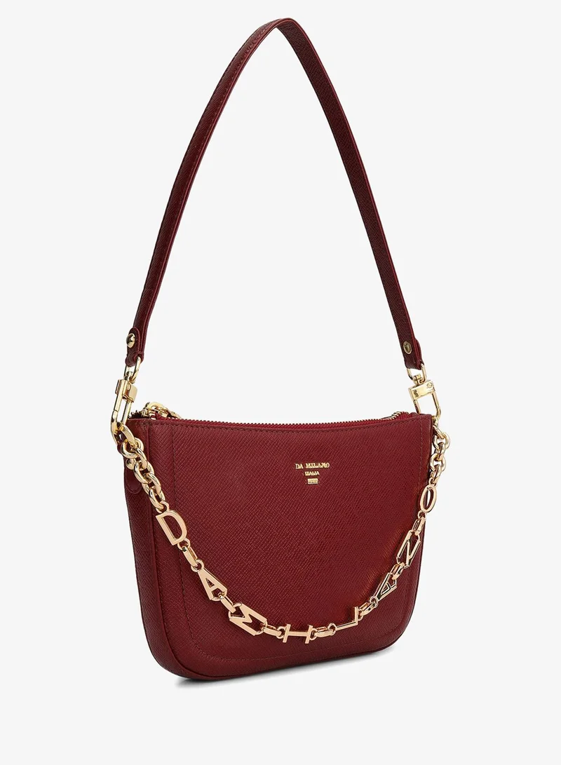 Da Milano Small Franzy Leather Baguette - Cherry