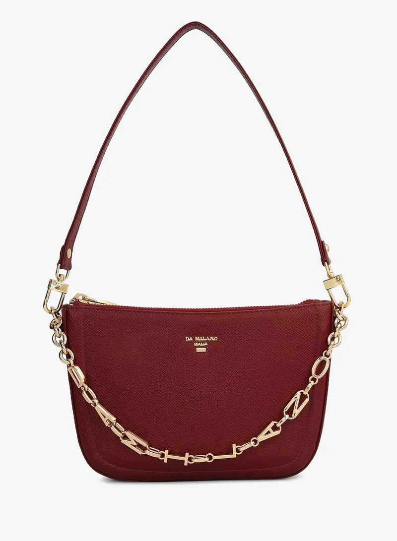 Da Milano Small Franzy Leather Baguette - Cherry