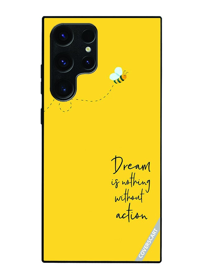 COVERSCART Protective Case Cover For Samsung Galaxy S23 Ultra Dream Is Nothing Design Yellow