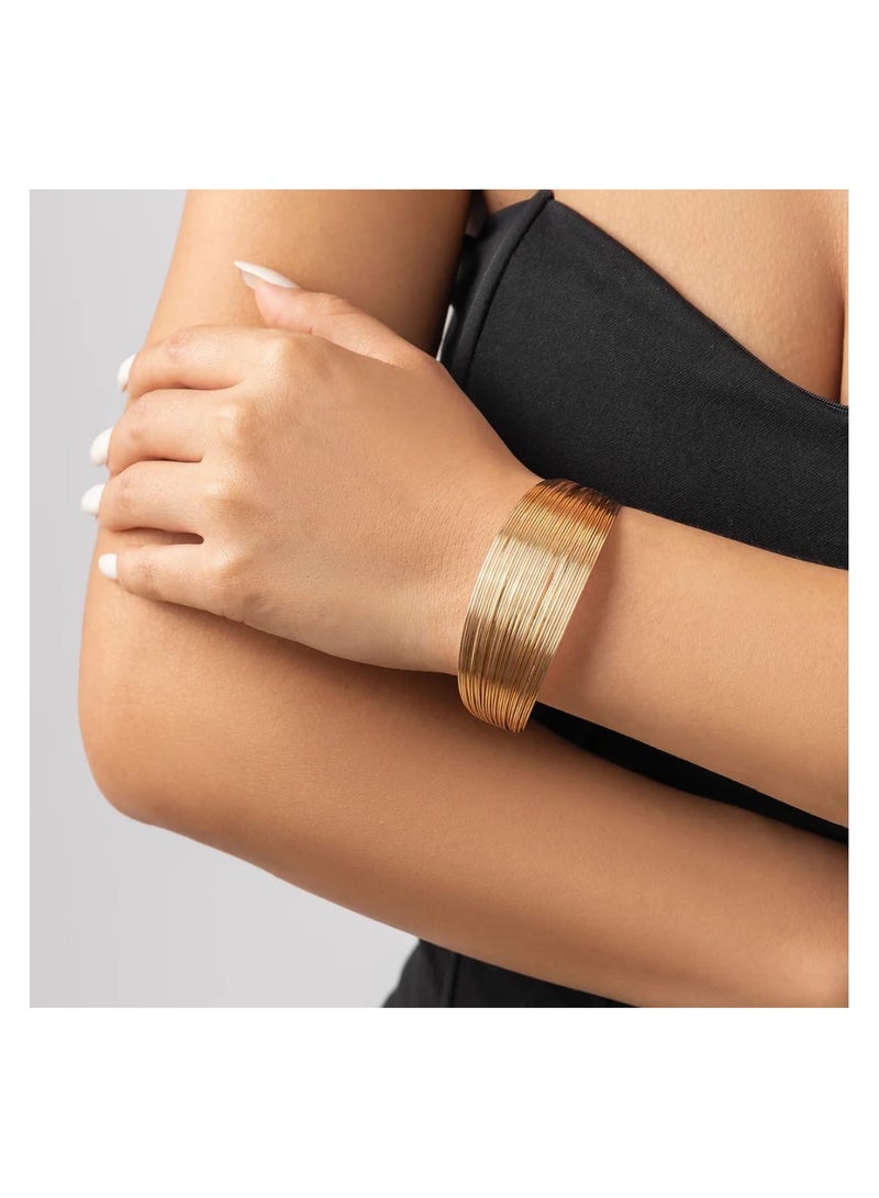 Luxuria 18K Gold Plated Stainless Steel Bracelet Shiny and Timeless Perfect Gift for Women - Image 5