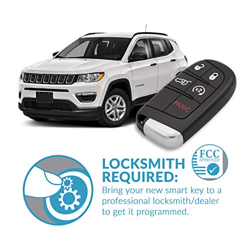 Keyless2Go Replacement for 5 Button Proximity Remote Smart Key for Jeep Compass M3N-40821302 68250343 AB - Image 5