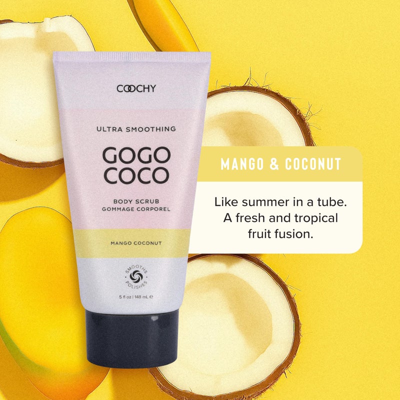 Coochy Ultra Smoothing Body Scrub | Gentle Exfoliating Body Scrub for Sensitive Skin | Removes Dead Skin Cells, Prevents Ingrowns | Paraben-free, Cruelty-free | Mango Coconut 5 oz/148 mL - Image 5