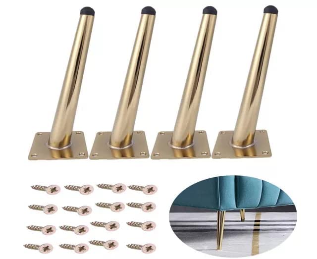 Redwud Golden Furniture Metal LegsSofa LegsTable LegSofa Furniture Golden Finish Heavy Model Cone Shape Design Pack of 4Pcs 6 Inches - Image 4