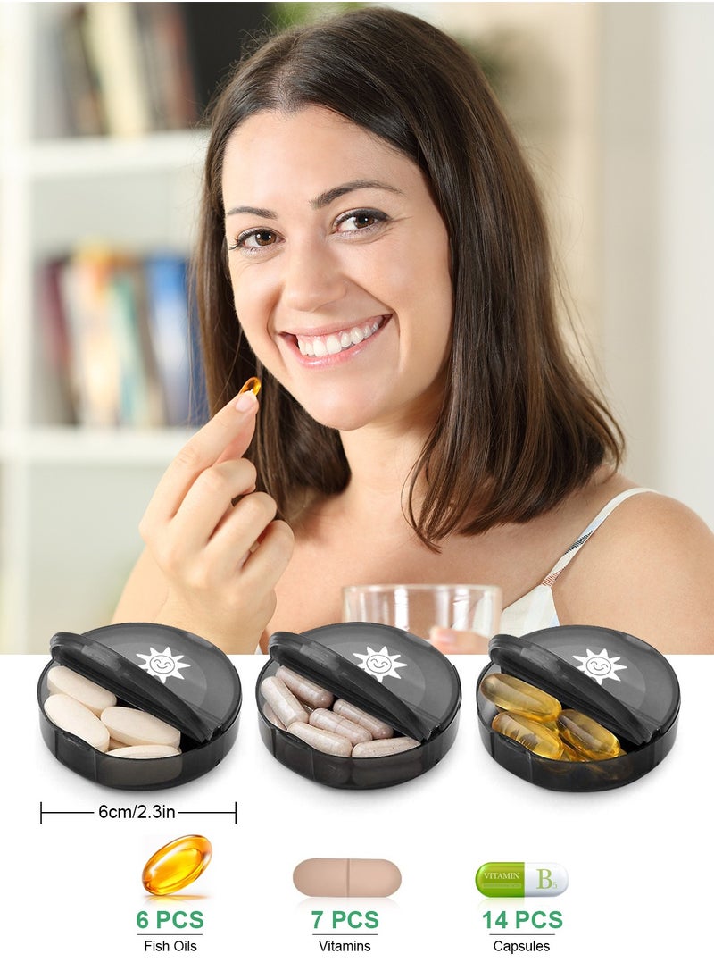 HomarKet Portable Pill Organizer - 2 Daily Compartments for a Week - Travel-Friendly, Light-Resistant Pill Box - Ideal for Vitamins Medication Supplements  - Image 2