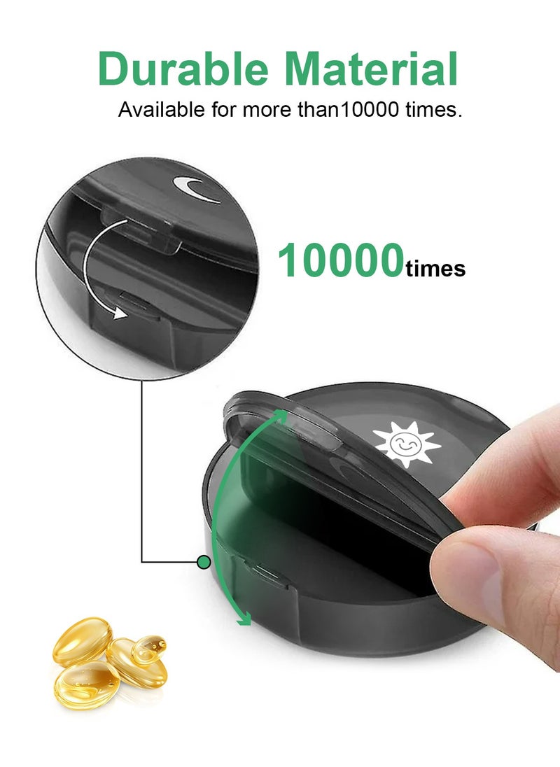HomarKet Portable Pill Organizer - 2 Daily Compartments for a Week - Travel-Friendly, Light-Resistant Pill Box - Ideal for Vitamins Medication Supplements  - Image 4