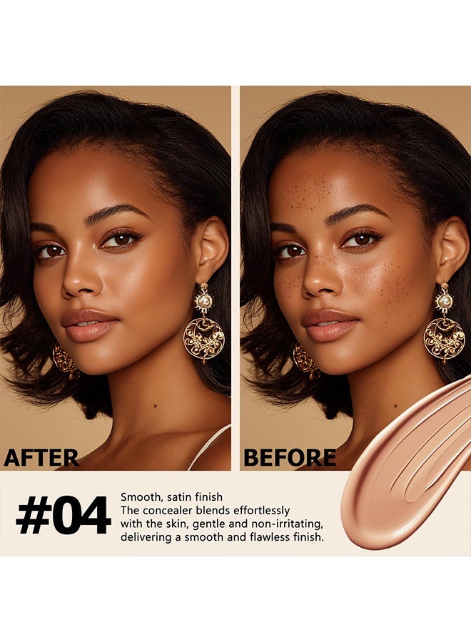 HelloKiss Liquid Concealer, covering facial spots, acne marks, dark circles, brightening, three-dimensional moisturizing,#04 - Image 3