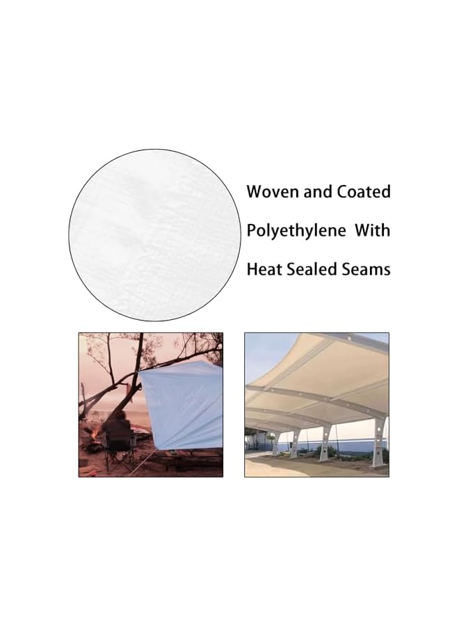 The Bros 10x16.4 ft White Heavy Duty Waterproof Poly Tarp - Multi-Purpose Cover for Outdoor Protection - Thick & Durable Tarps for Camping, Gardening, Construction - UV Resistant & Tear Proof  - Image 5