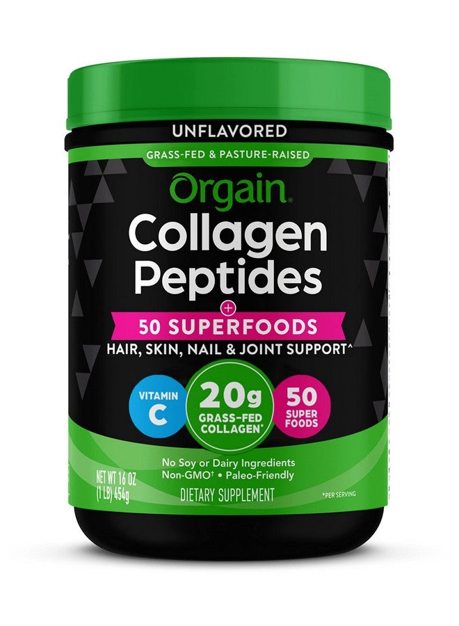 Orgain Hydrolyzed Collagen Peptides Powder + Superfoods 20G Grass Fed Collagen Hair Skin Nail & Joint Support Supplement Paleo & Keto Nongmo Type I And Iii 1Lb (Packaging May Vary) - Image 1