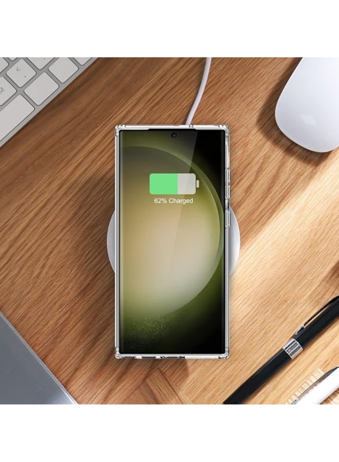 حافظة هاتف مغناطيسية متوافقة مع هاتف Samsung Galaxy S23 Ultra - حافظة شفافة مقاومة للصدمات للهاتف المحمول تعمل مع الشحن اللاسلكي، محفظة بطاقات MagSafe - حافظة واقية أنيقة - حافظة Mag Safe  - Image 5