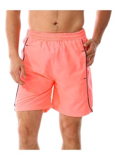 Elastic Waist Polyester Swim Short _ Salmon