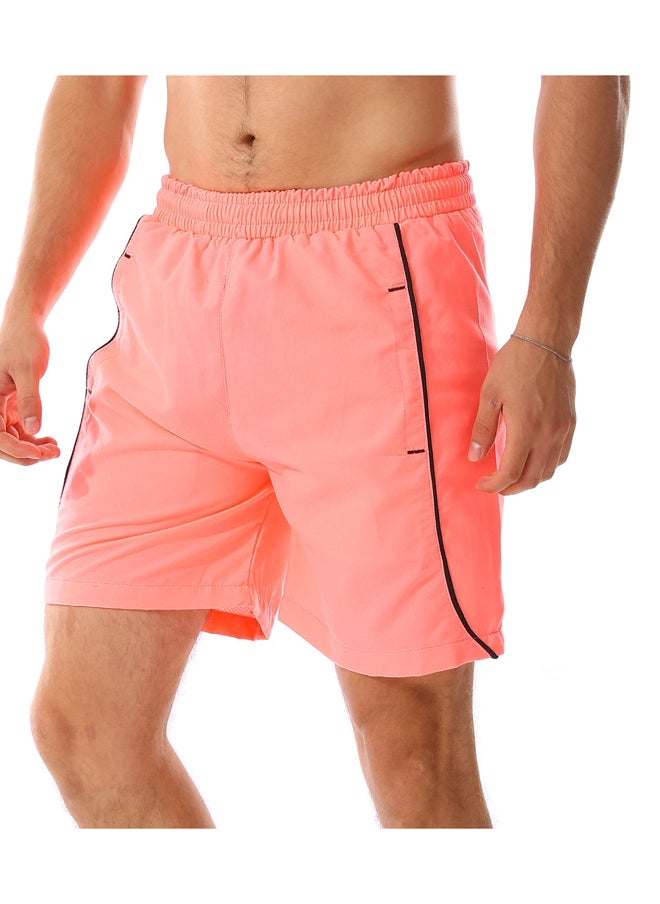 Andora - Elastic Waist Polyester Swim Short _ Salmon - Image 1