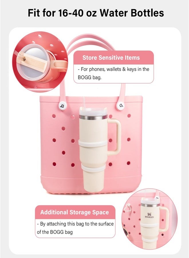 ليتغو طقم حامل أكواب ستانلي من ليتجو مع 4 خطافات، وسلسلة مفاتيح مع زينة، متوافق مع أكواب ستانلي سعة 30 أونصة و40 أونصة وحقائب حمل الشاطئ الجنوبية من بوغ باغ (أبيض) - Image 3