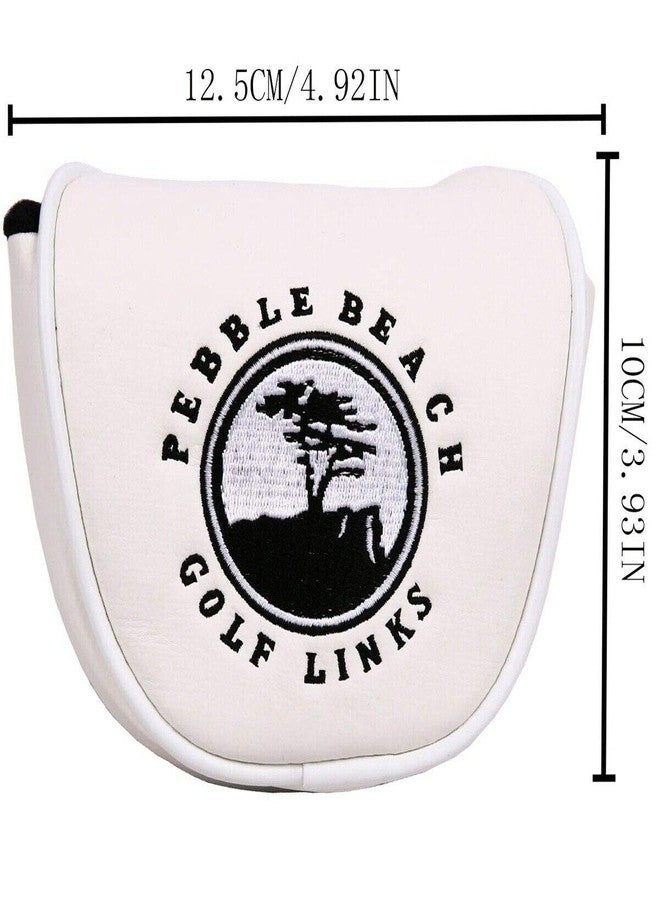 Seacloud 1pcs Golf Cover Mallet Headcover Pebble Beach White with Magnetic Closure for Putter Club Head Cover - Image 2