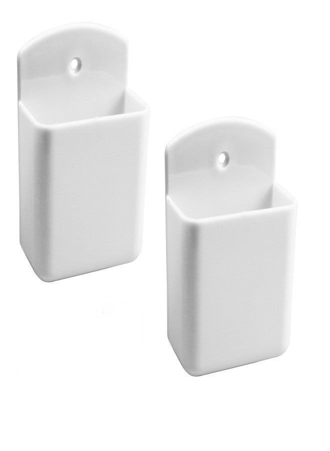 Septe 2Pcs Remote Control Holders Wall Mount, Self Adhesive TV Controller Holder, Wall Pen Holder Storage Box for Home Office (White) - Image 1
