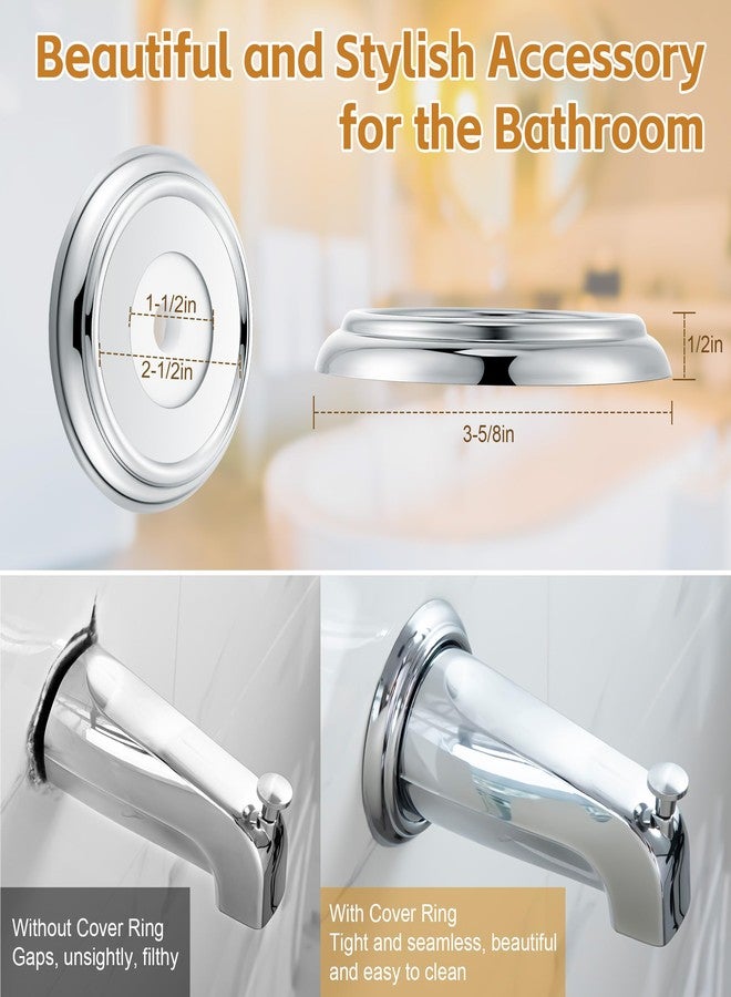 Dreyoo صنبور حوض Dreyoo Diverter مع حلقة غطاء صنبور الحوض، يناسب عالميًا أنابيب النحاس مقاس 1/2 بوصة، و1/2 بوصة IPS و3/4 بوصة IPS، بديل صنبور حوض الاستحمام للحمام مع حشية إسفنجية، ومحولات، ومفتاح سداسي (كروم) - Image 3