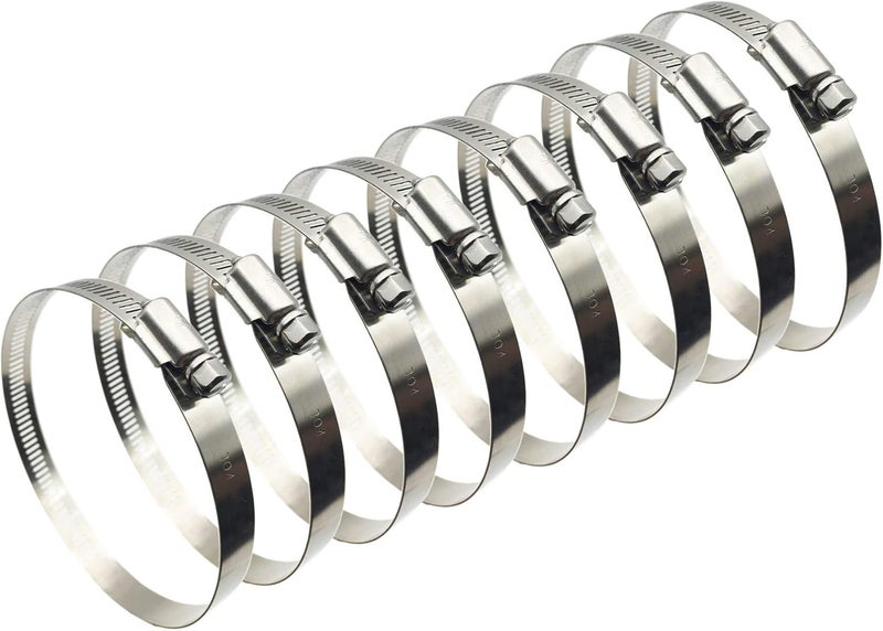EesTeck 8Pcs 3" Adjustable 304 Stainless Steel Duct Clamps Hose Clamp Pipe Clamp Air Ducting Clamp worm drive hose clamps (65mm-89mm) - Image 1