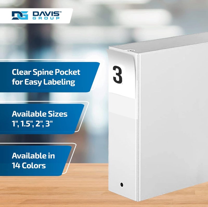 Davis Group Premium Economy 6-Pack 3-Ring Binders for School or Office, Round-Ring Binders, 3 Inch, White - Image 4