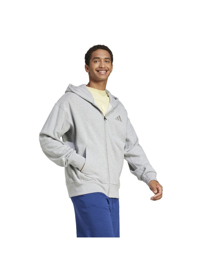 Adidas Adidas M A Szn Ft Fz Grey Hooded Track Top Track Tops For Men - Image 4
